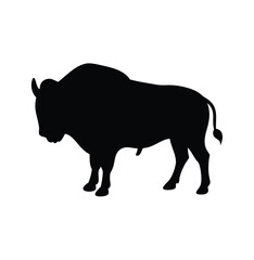 A bison bull vector silhouette