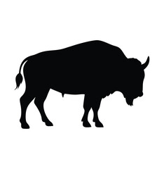 A bison bull vector silhouette