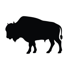 A bison bull vector silhouette