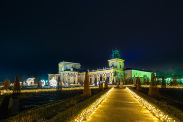 warszawa , miasto , Wilanów , Pałac, iluminacje,  © Daniel Folek