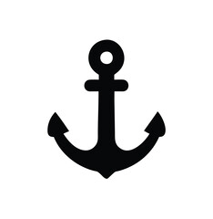 A black anchor silhouette