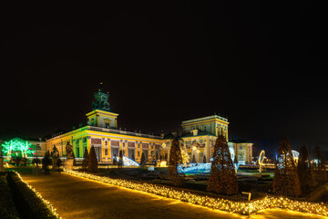 Naklejka premium warszawa , miasto , Wilanów , Pałac, iluminacje, 