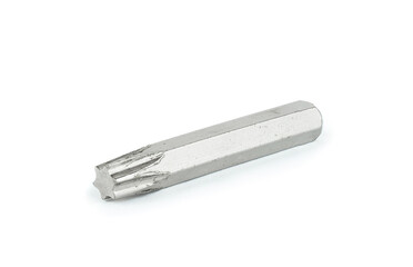 Screwdriver bit isolated on a white background. Screwdriver bit