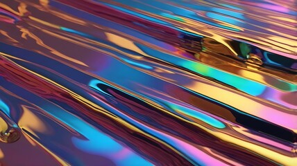 High-resolution holographic texture with vibrant shifting rainbow colors and glossy reflective surface