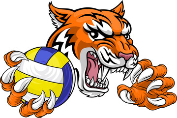 Tiger Volleyball Volley Ball Animal Sports Mascot