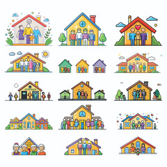 Illustrations of diverse family structures, including LGBTQ+ families, multi-generational households, and a variety of cultural and modern dynamics, celebrating inclusivity and love.