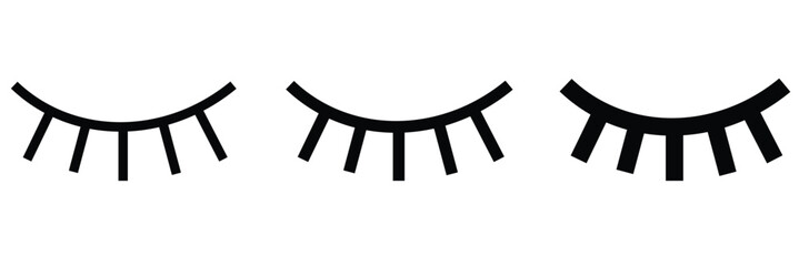 close eye icon set. eps 10.