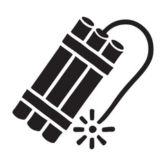 Silhouette of Dynamite Sticks with a Lit Fuse