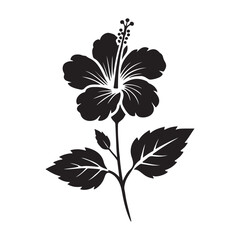 Hibiscus Flower Silhouette Graphic