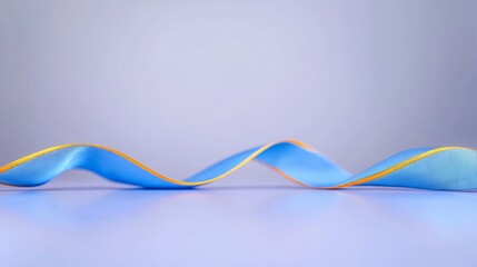 Naklejka premium Elegant Blue Wave Abstract 3D Render: Fluid Minimalist Design Illustration. AI Generated