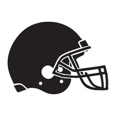 Silhouette of an American Football Helmet Side View
