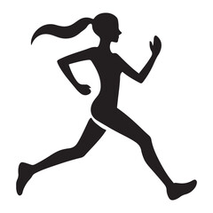 Running Woman Silhouette Vector Illustration Dynamic Design