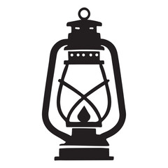 Vintage Silhouette of an Oil Lantern Illustration