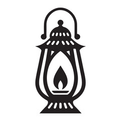 Ornate Silhouette Lantern Illustration Design