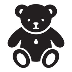 Teddy Bear with Droplet Silhouette Illustration