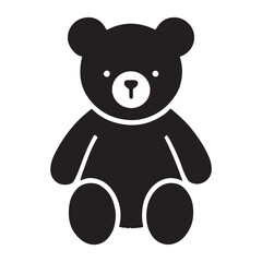 Charming Sitting Teddy Bear Silhouette Vector Art