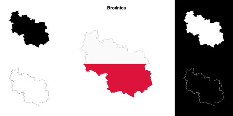 Brodnica county outline map set