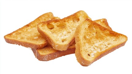 Golden Crispy Toasted Bread Slices - Perfect Breakfast or Snack