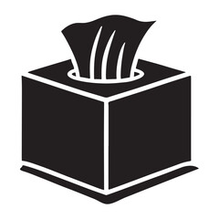 Tissue Box Silhouette Vector Illustration Simple Design