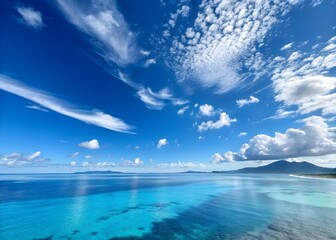 Fototapeta premium Cloudscape - White clouds in the blue sky