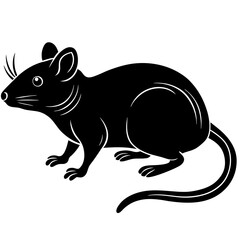 mouse black silhouette vector, Simple silhouette Design vector icon with white background. rat silhouette