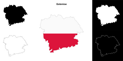 Goleniow county outline map set