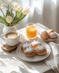 Minimalist Easter Breakfast with Spring Decor