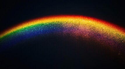 Sparkling Rainbow Arc Against Dark Background: A Magical Glitter Phenomenon