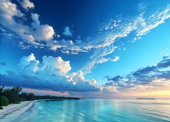 Fototapeta premium Cloudscape - White clouds in the blue sky