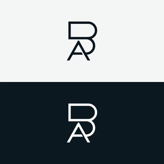 BA letter logo creative design with vector graphic, BA simple and modern logo.
