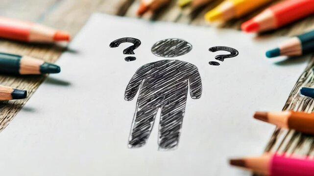 Creative exploration of identity with colored pencils and sketching techniques