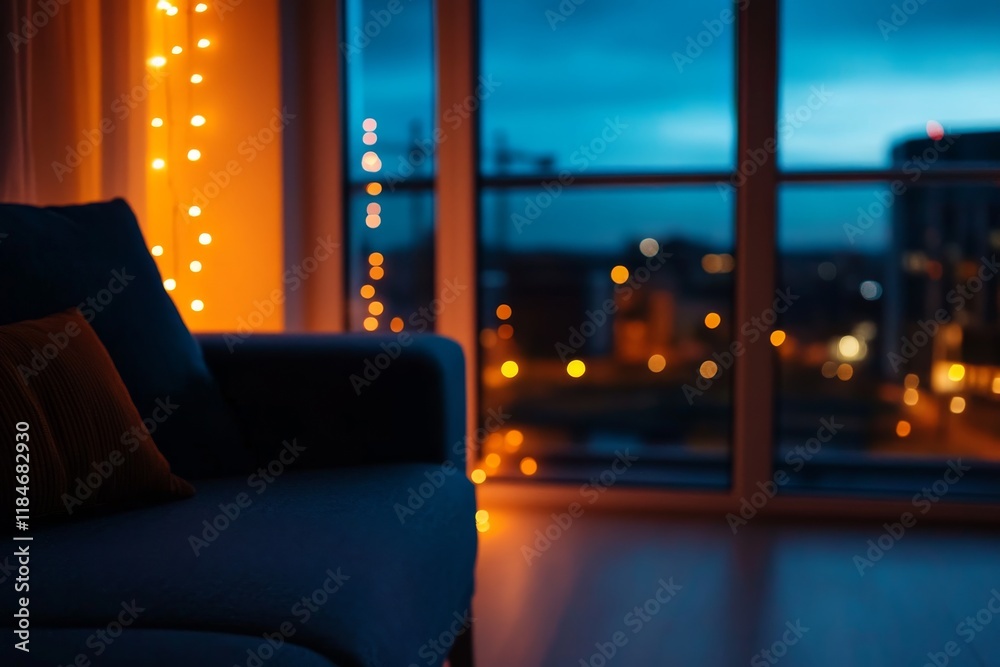 Poster this cozy living room features sleek automation controls that manage warm lighting, creating a relax