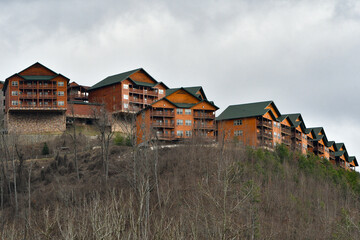Homes built in the mountains of Gatlinburg, Tennessee