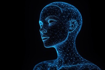 Obraz premium a woman's head is shown in a dark background