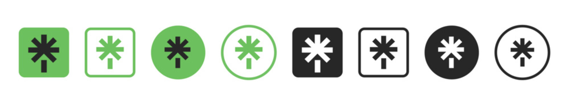 Set of green and gray Linktree icons. Simple and clean Linktree icons for enhancing your online presence and directing traffic.