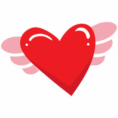 Illustration of a Heart with Wings