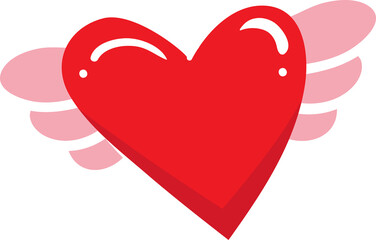 Illustration of a Heart with Wings