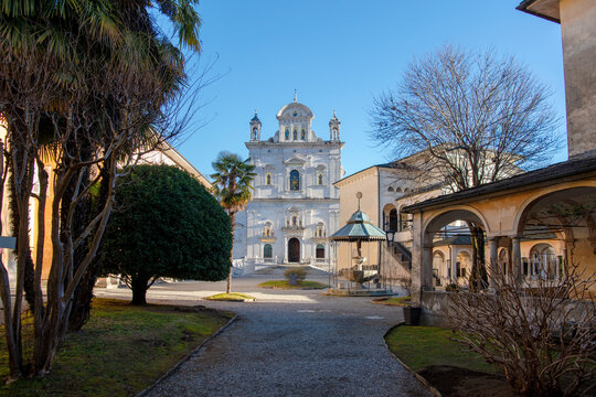 Varallo Italy 2024 December 28 Basilica of Saint Maria Assunta Sacro Monte of Varallo province of Vercelli
