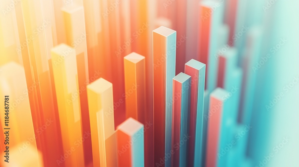 Leinwandbilder an engaging d bar graph illustrating market trends, with detailed textures on the bars and a gradien