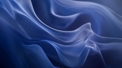 Obraz premium Abstract Blue Fabric Waves Flowing Softly