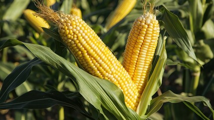 Two Ears of Corn in a Field
