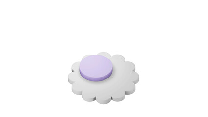 3D Product Podium Flower Shape Purple Green on Isolated Background