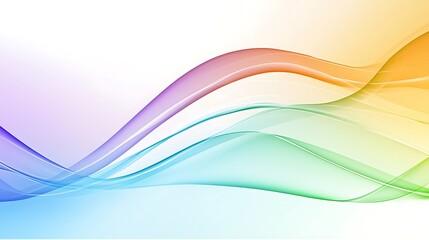 Obraz premium Serene Rainbow Waves: An Abstract Pastel Artwork