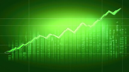 Naklejka premium Business performance background with a rising stock chart, economic data, and financial trends, clean and professional
