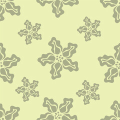 Seamless floral pattern, liberty ditsy print with cute large botany in retro folk style. Beautiful botanical design of hand drawn wild plants: flowers, leaves on black background. Vector illustration