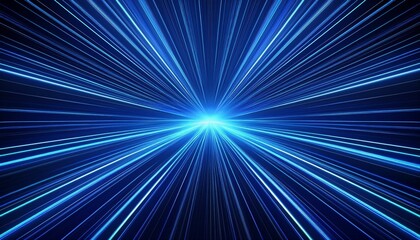 abstract futuristic glowing neon blue color ray hi speed motion moving concept on dark blue background