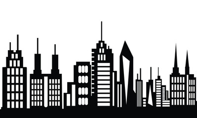 Fototapeta premium Stunning Urban Skyline Silhouette for Creative Designs