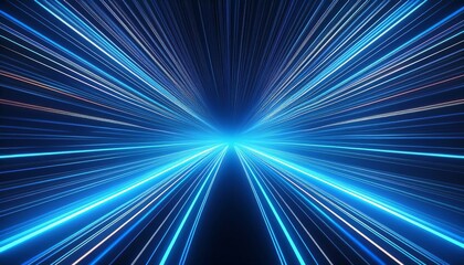 abstract futuristic glowing neon blue lines hi speed motion moving concept on dark blue background