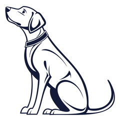 Dog Logo Icon Silhouette Vector Illustration Isolated on transparent background