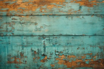 Turquoise and brown wooden background.